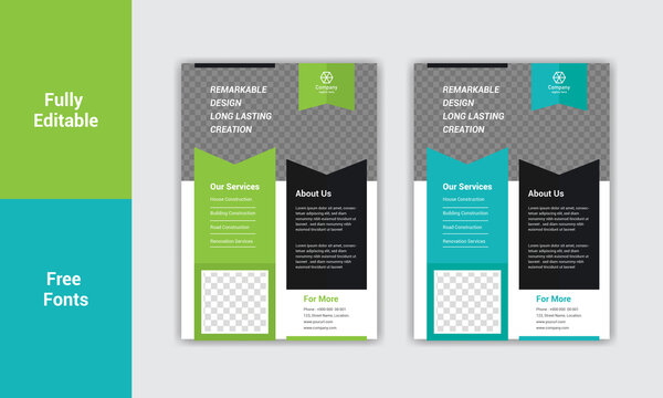 Corporate flyer template design layout.