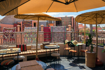 Fototapeta na wymiar Balcony view in Marrakech, Morocco