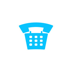 Old phone icon flat.