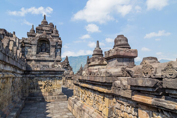 Fototapeta na wymiar Stupas in Borobudur Temple