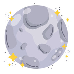 space moon galaxy astronomy in cartoon style