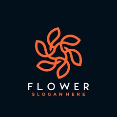 Beauty Royal Flower logo Designs vector illustration