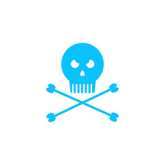 Jolly roger icon flat.