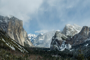 Yosemite Valley View in winter season, Yosemite National Park, California
