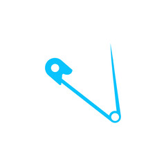 Safety pin icon flat.