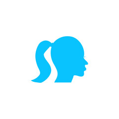 Woman's face shape icon flat.