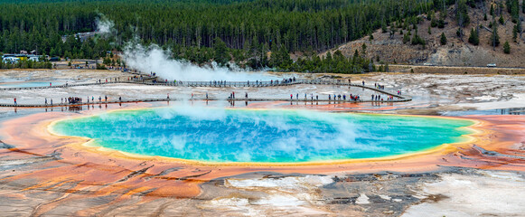 Grand Prismatic springs Yellowstone National Park
