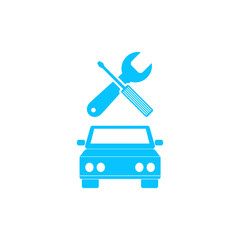 Car service icon flat