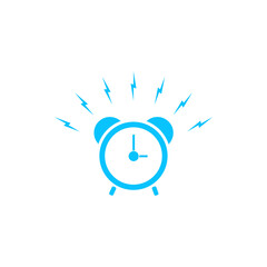 Alarm clock icon flat