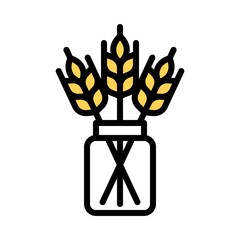 Jar with wheat icon, Thanksgiving related vector