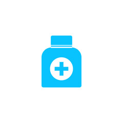Medicine bottle icon flat