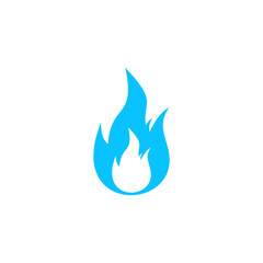 Flame gas fire icon flat