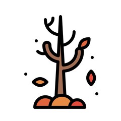 Autumn tree icon, Thanksgiving related vector