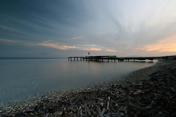 Long exposure sea during sunset