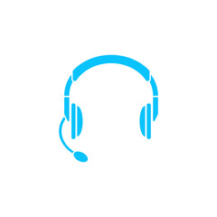 Headset, Headphones with microphone icon flat