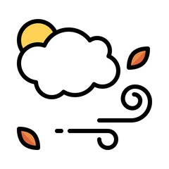 Wind blowing icon, Thanksgiving related vector