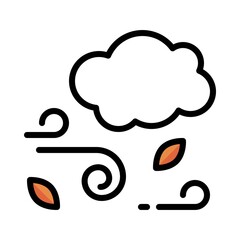 Wind blowing icon, Thanksgiving related vector