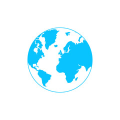 Globe world icon flat