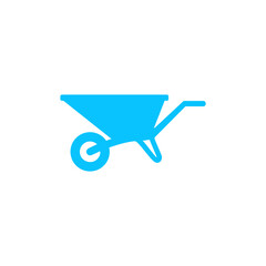 Wheelbarrow cart icon flat