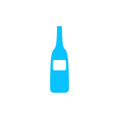 Wine bottle icon flat