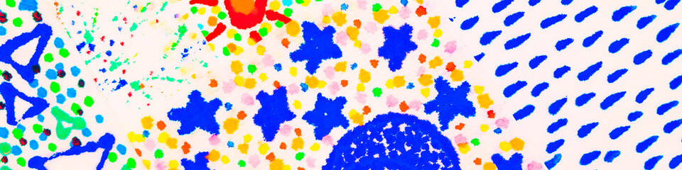 Bright Mosaic Design. Blue Trendy Image. Orange