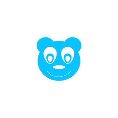 Head of toy bear icon flat