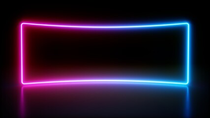 3D rendering Glowing Neon Lights on dark background
