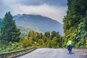 Bike tour at Carretera Austral, Patagonia - Chile.