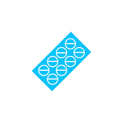 Pills blister pack icon flat