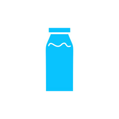 Milk bottle icon flat