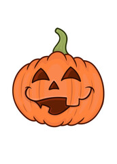 funny pumpkin with face for halloween.stock illustration. vector isolated on white background