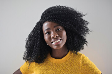 portrait of a young black smiling woman