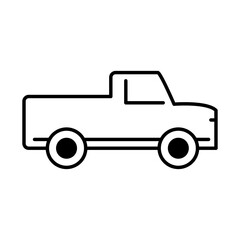 pickup transport, side view line icon isolated on white background