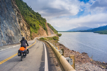 Bike tour at Carretera Austral, Patagonia - Chile.