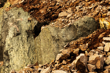 Rock exposed in a quarry