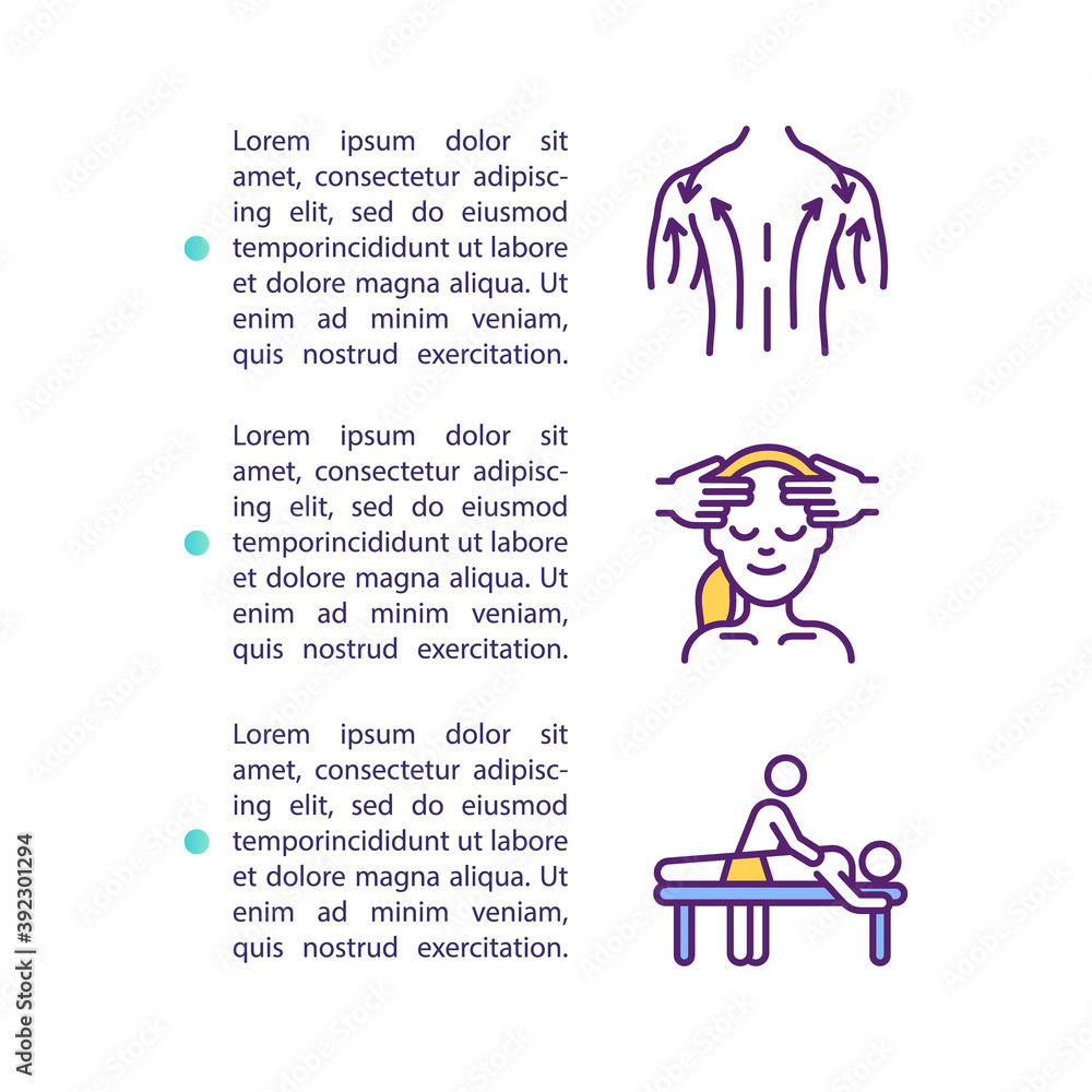 Poster lymphatic drainage massage concept icon with text. kinesiology technique. normalizing organ function