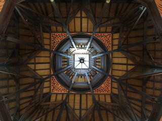 beautiful roof ceiling pattern of traditional Balinese house 