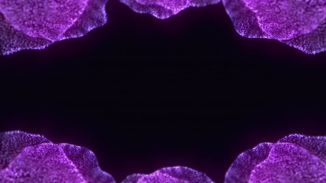 Looping video of the purple top-bottom ornament with a place for the text.