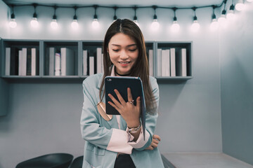 business woman using tablet