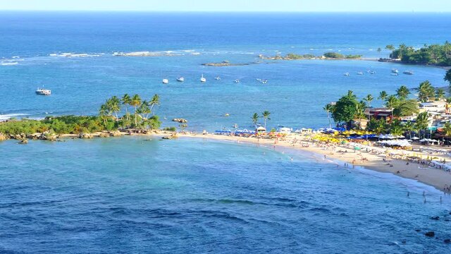 Panoramic view of Saudade Island at Morro de Sao Paulo, Tinhare Island