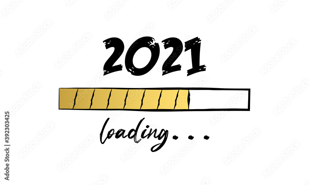 Poster 2021 loading concept with a progress bar