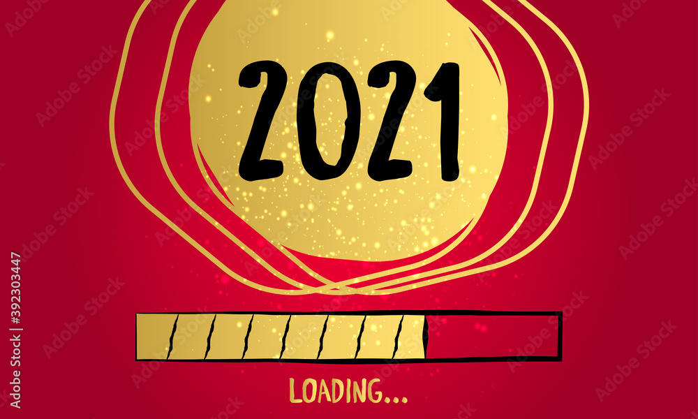 Poster 2021 loading concept with a progress bar