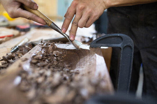 detail of carpenter working