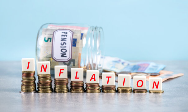 Concept of inflation "eating" pension savings.