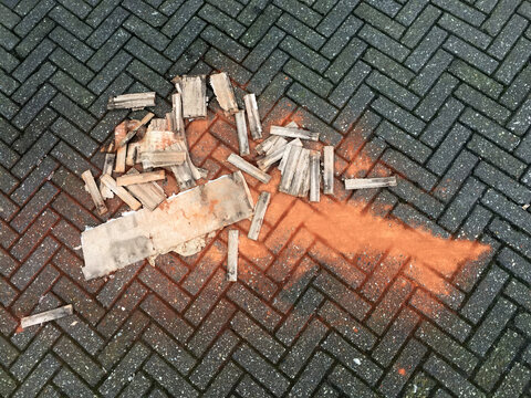 exploded fireworks on street