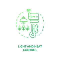 Light and heat control concept icon. Agriculture machines types. Measure and control plant growth environment temperature idea thin line illustration. Vector isolated outline RGB color drawing