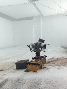 Camera on set in studio