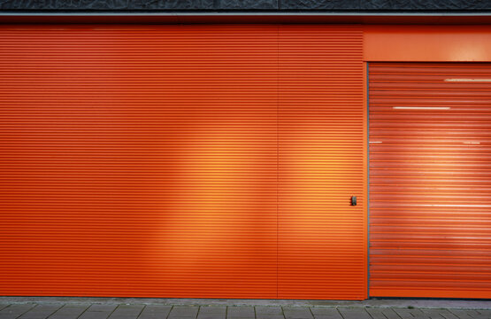 orange metal wall