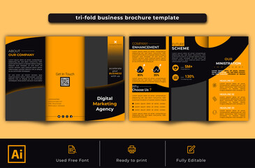 trifold business brochure template