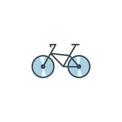 Obraz premium Flat design bicycle, vector illustration of bicycle icon, isolated on white background